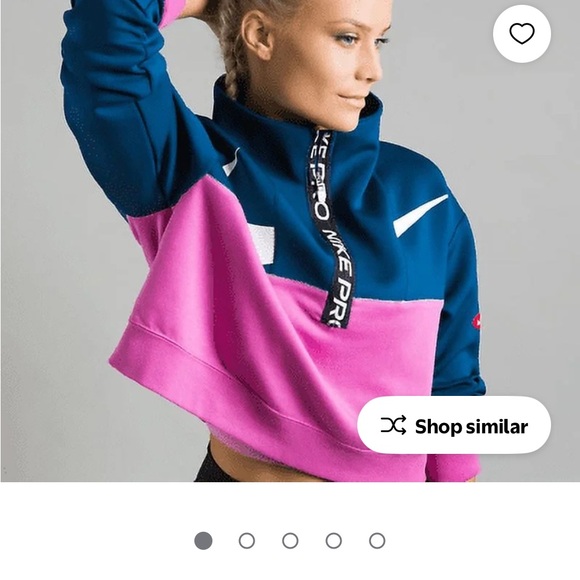 Nike Tops - Nike Dri-FIT cropped Blue dry fit athletic Top with. Zip up neck